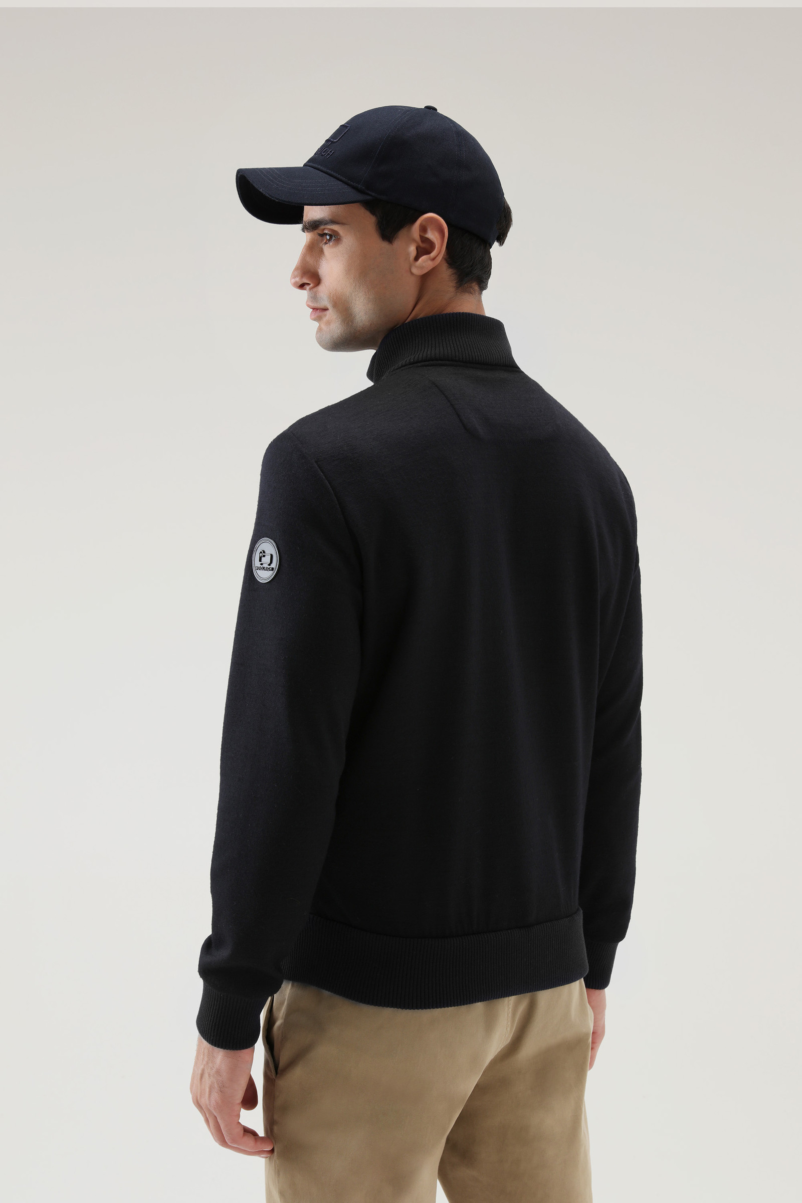 Felpa Luxe trapuntata con zip blu photo 3 | Woolrich