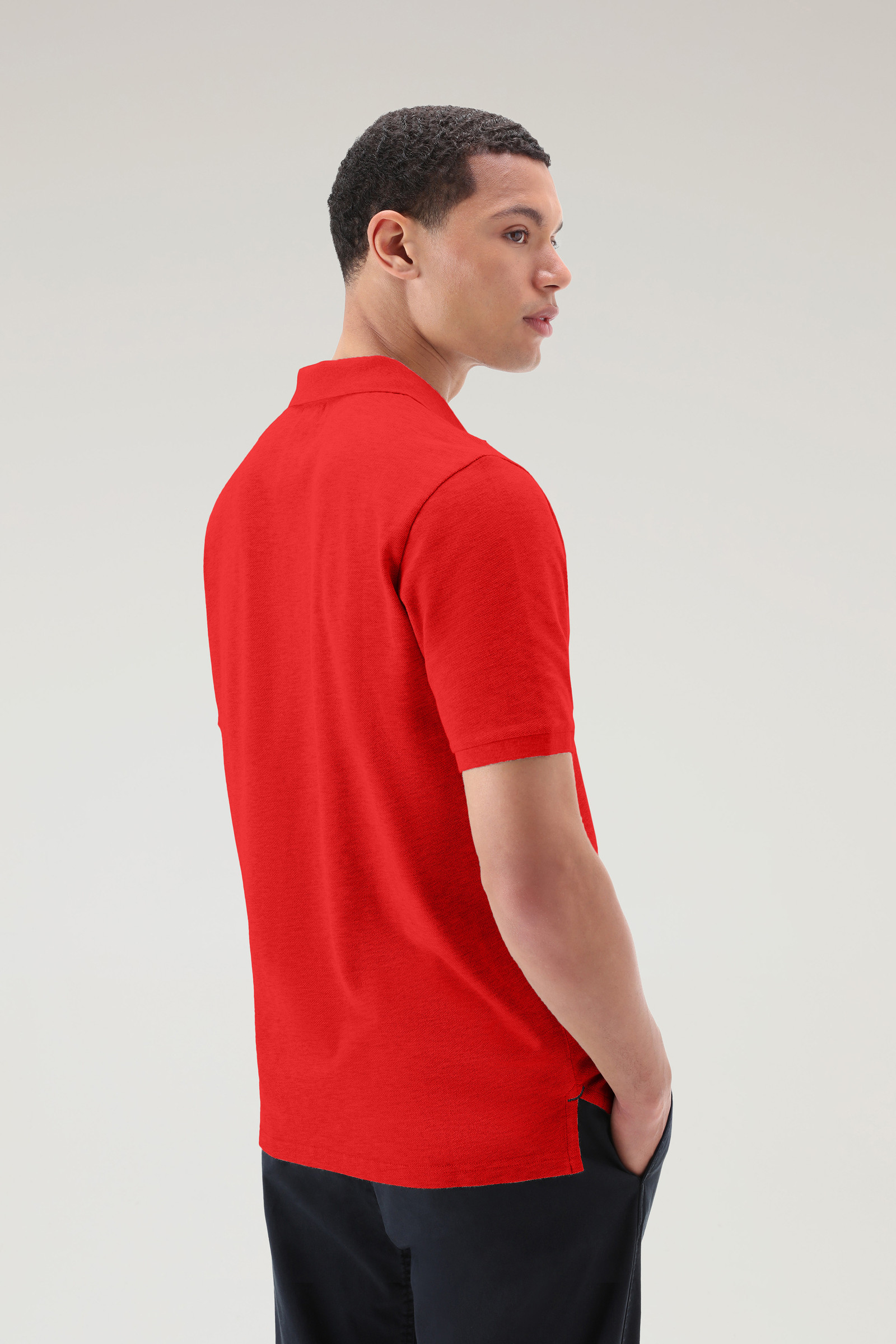 Polo en piqué de pur coton rouge photo 3 | Woolrich