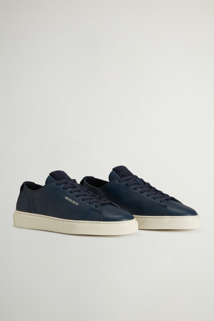 Sneakers Cloud Court in pelle bottalata Blu photo 2 | Woolrich