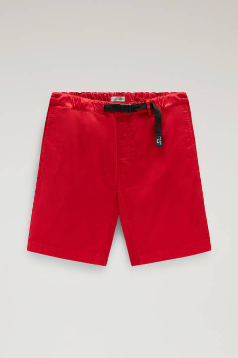 Short Chino teint en pièce en coton élastique Rouge photo 2 | Woolrich