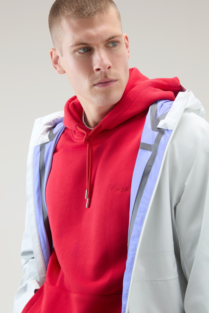 Hoodie in Cotton Fleece with Embroidered Logo Red photo 4 | Woolrich