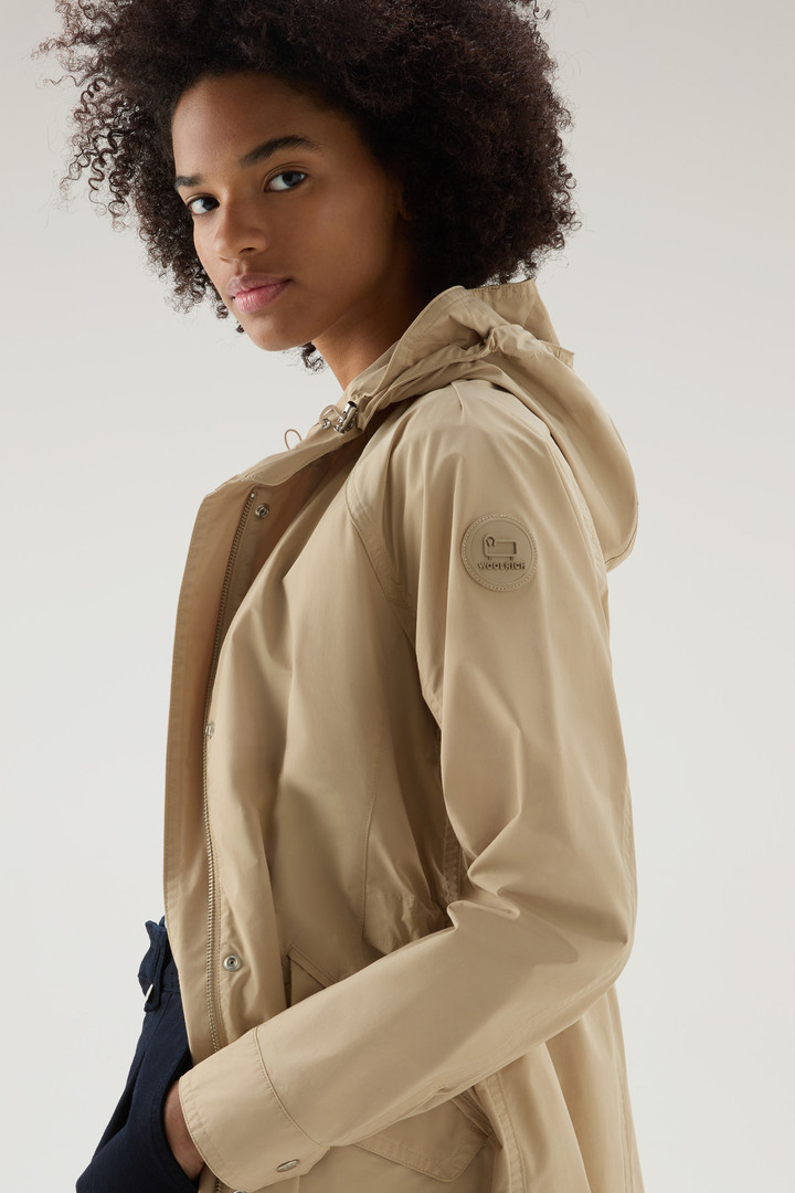 Long Summer Parka in Urban Touch Fabric with Hood Beige photo 4 | Woolrich