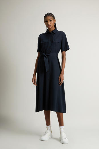 Robe longue en Tencel Bleu | Woolrich
