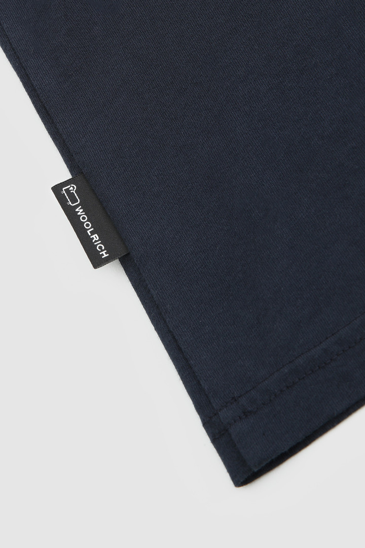T-Shirt with Mountain Logo Blue photo 6 | Woolrich