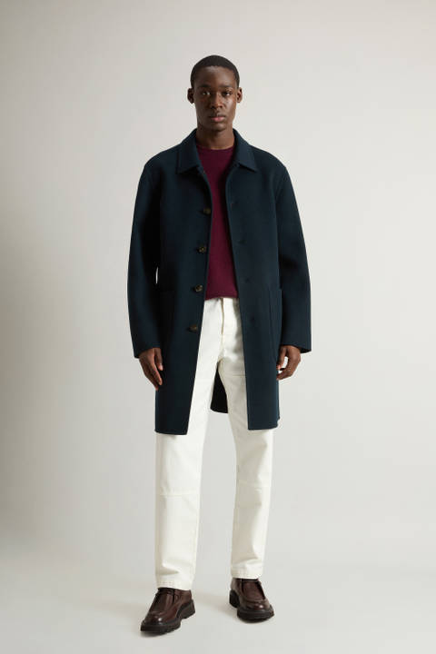 Coat in Pure Virgin Wool Blue | Woolrich