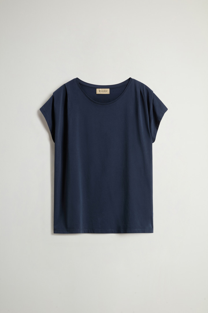 T-Shirt in Pure Pima Cotton Blue photo 5 | Woolrich