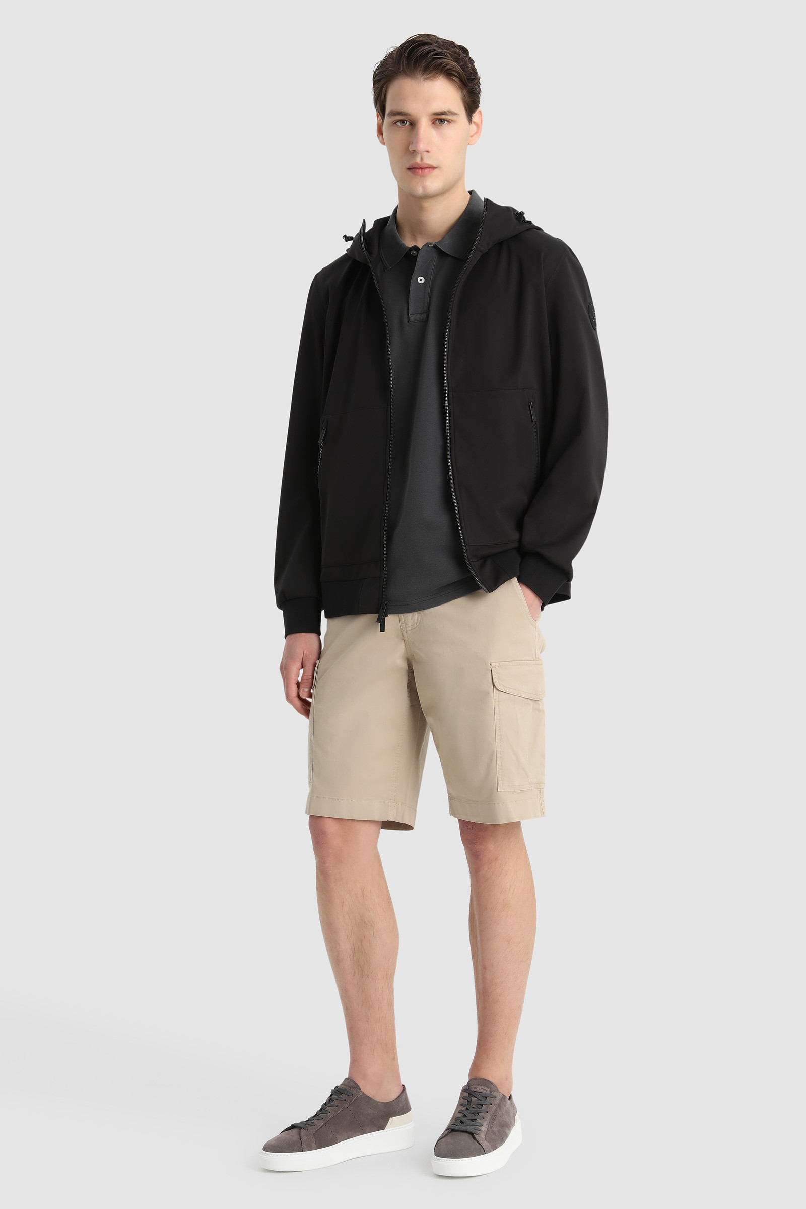Mackinack-poloshirt van achteraf geverfd katoenpiqué met stretch zwart photo 2 | Woolrich