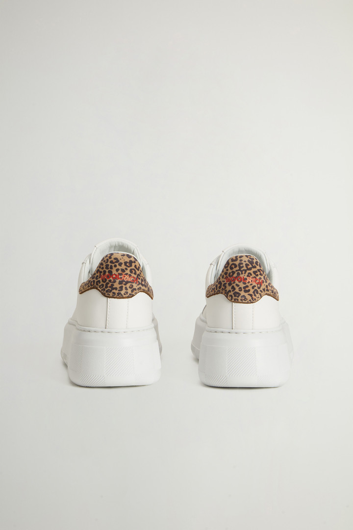Chunky Court Sneakers in Leather White photo 3 | Woolrich
