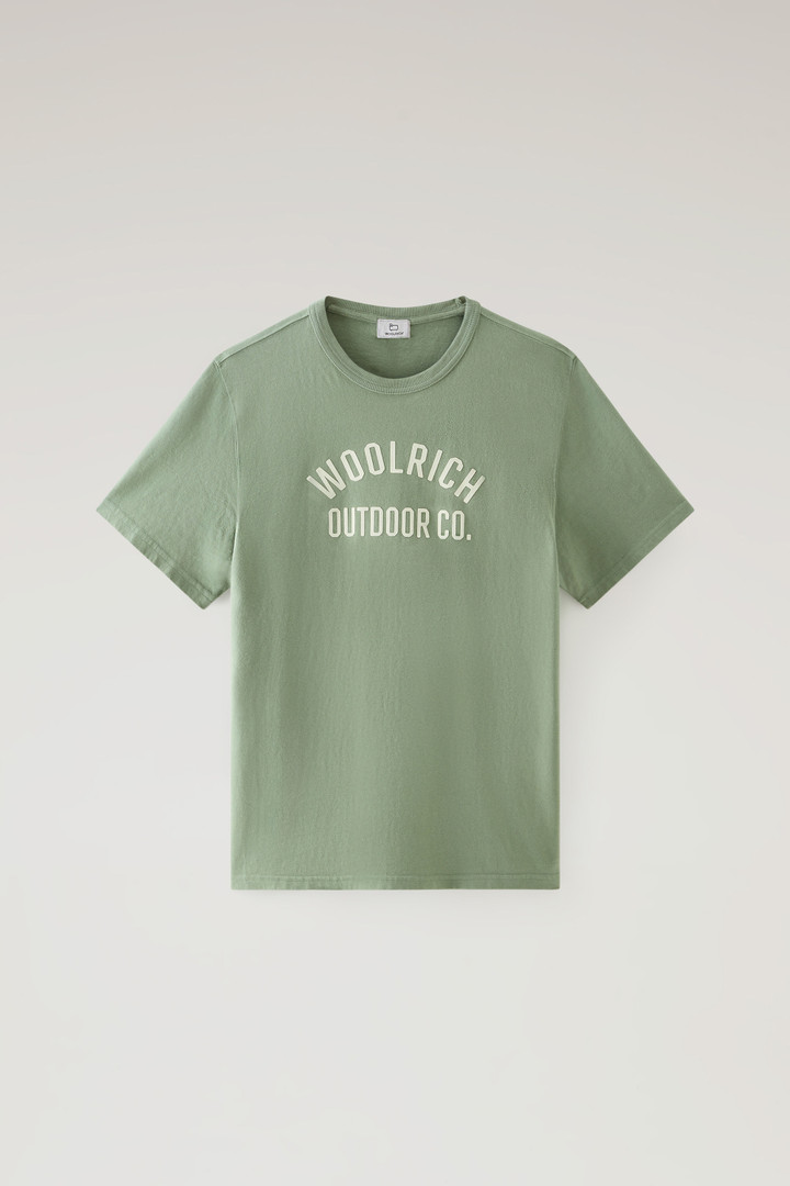 T-shirt en pur coton avec inscription Vert photo 5 | Woolrich