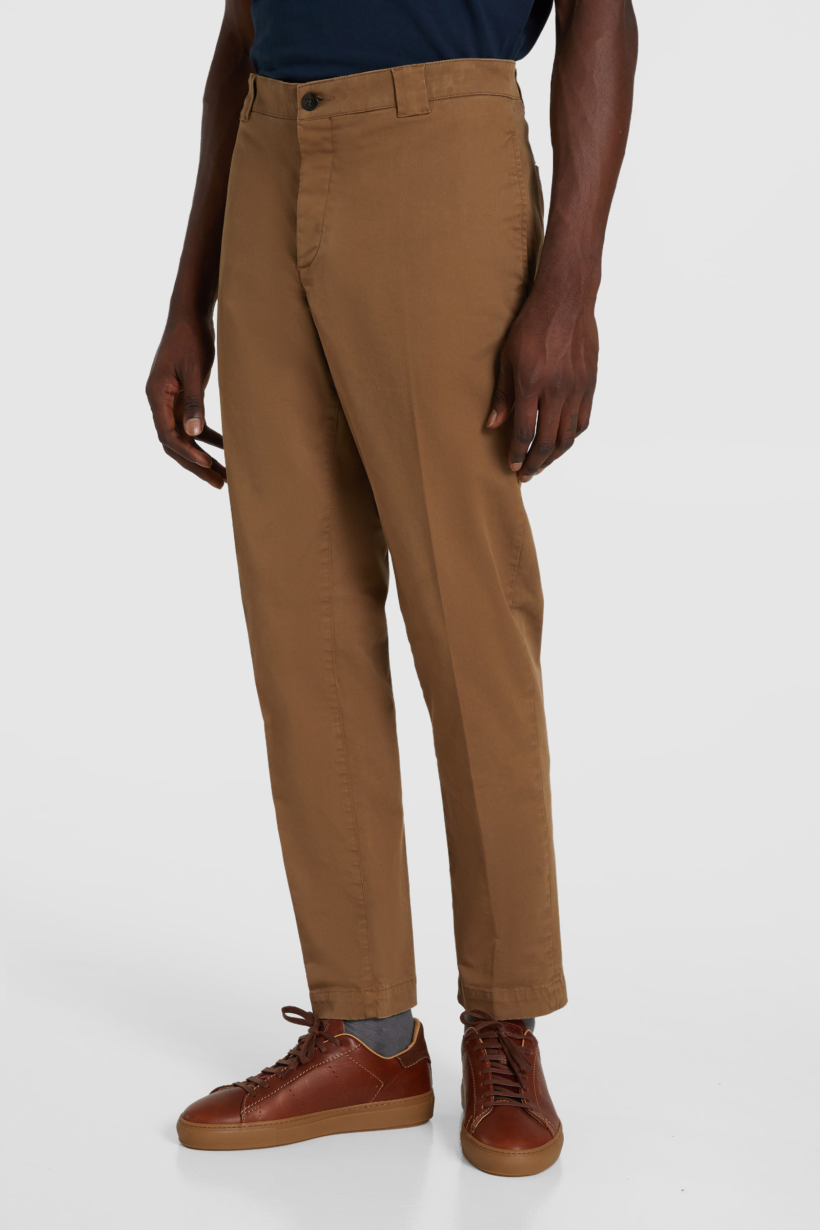 Pantaloni Chino In Cotone Tinto In Capo