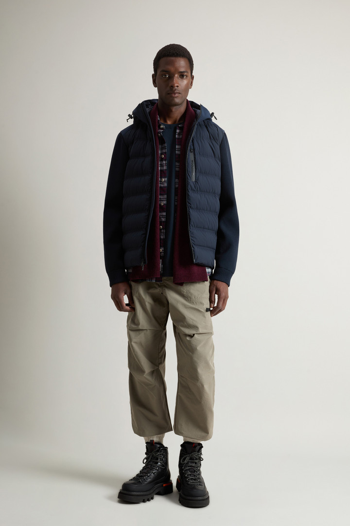 Bering Hybrid Jacket in Stretch Nylon with Matte Finish Blue photo 2 | Woolrich