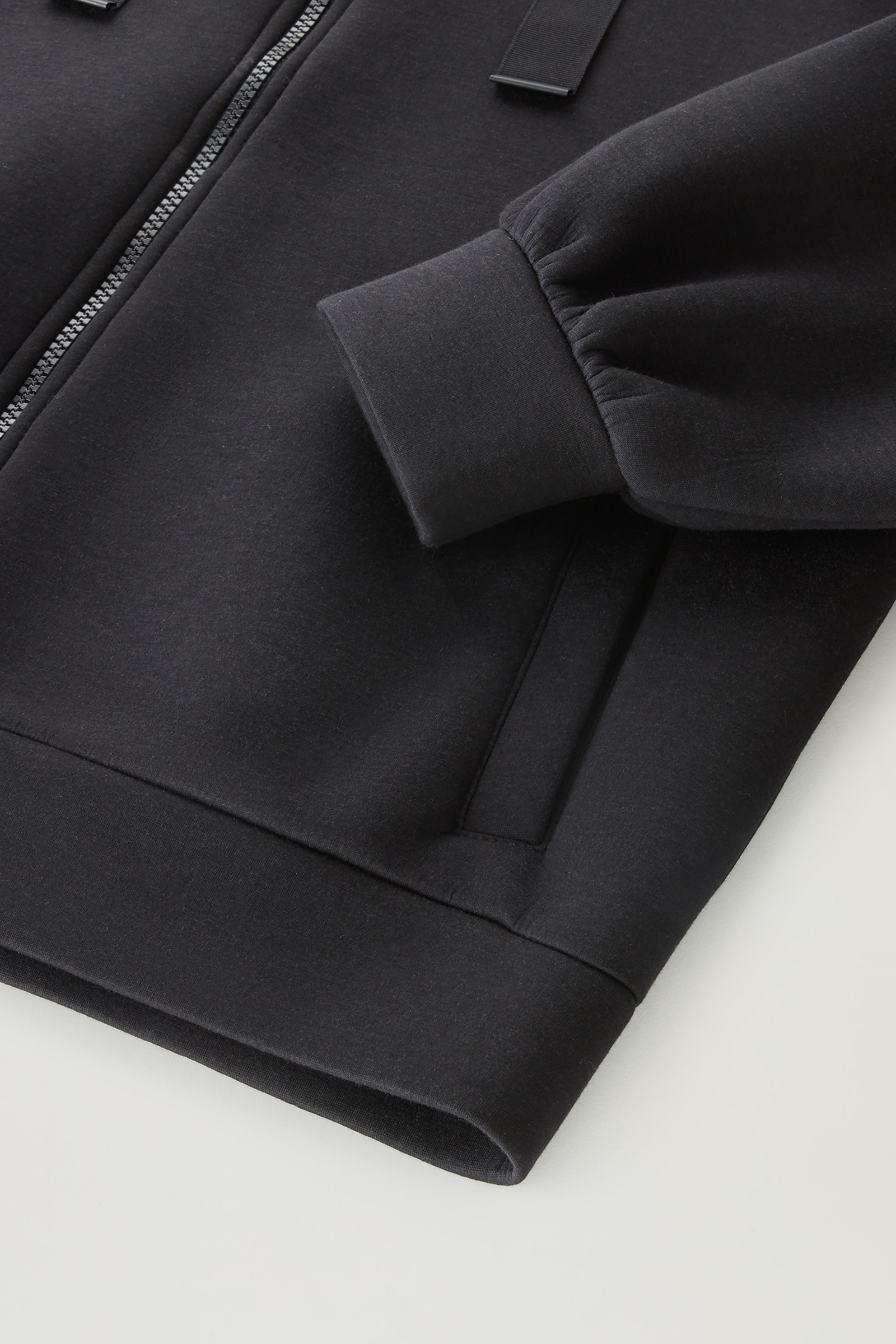 Full-zip Hoodie in Mixed Cotton Black photo 7 | Woolrich
