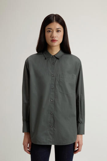 Boyfriend Shirt in Pure Cotton Poplin Green photo 1 | Woolrich