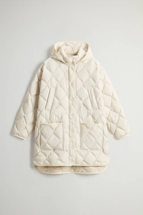 Heritage Cape Jacket in Microfiber with Removable Hood White photo 2 | Woolrich