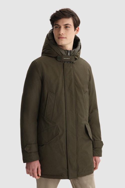 yellow woolrich parka