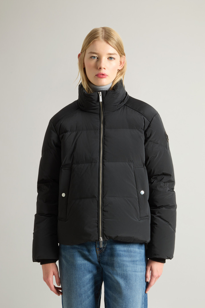 Short Alsea Down Jacket in Stretch Nylon with Detachable Hood Black photo 4 | Woolrich