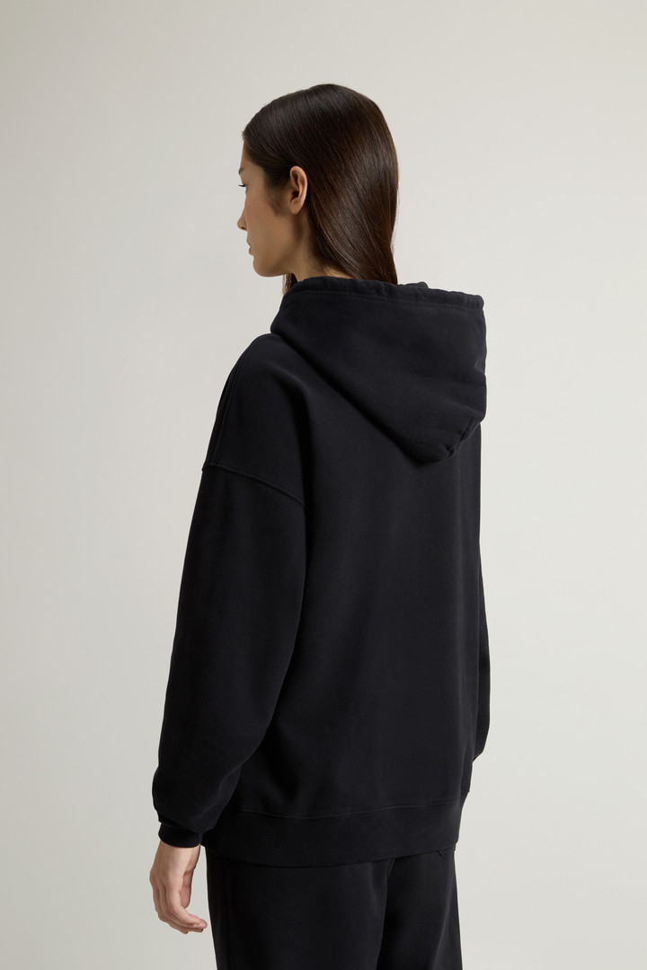 Pure Cotton Hoodie with Embroidered Logo Black photo 3 | Woolrich