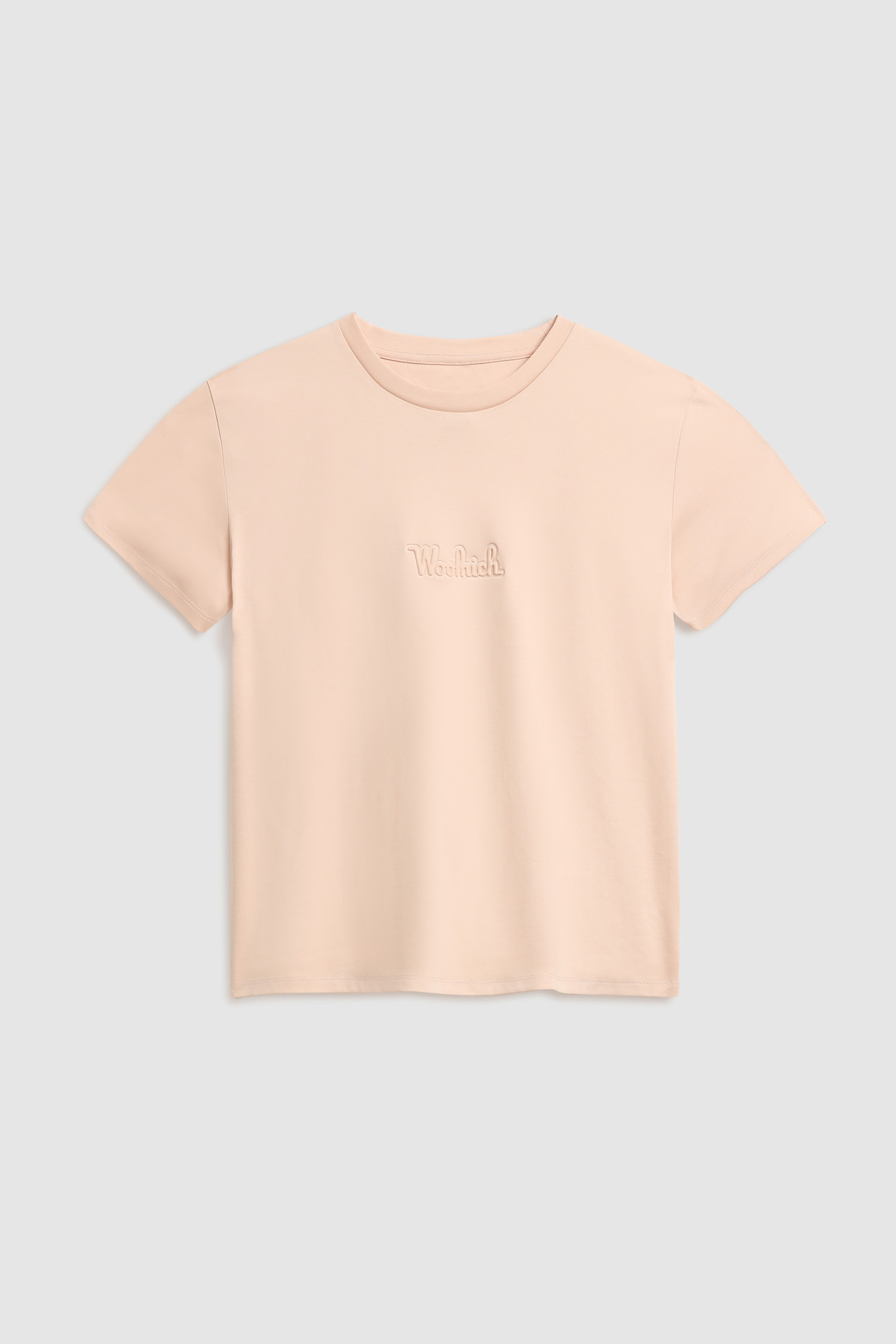 T-shirt van stretchkatoen met vintage logo in reliëf Roze photo 4 | Woolrich