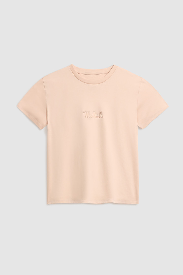 T-shirt van stretchkatoen met vintage logo in reliëf Roze photo 4 | Woolrich