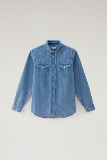 Denim Shirt in Pure Cotton Blue | Woolrich