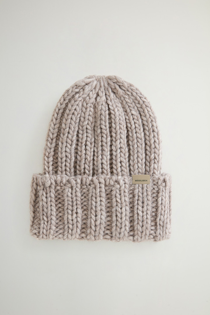 Ribbed Beanie in Wool and Alpaca Blend Gray photo 1 | Woolrich