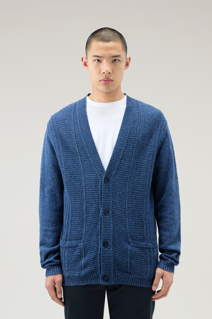 Cardigan in Cotton-Linen Blend Blue photo 1 | Woolrich