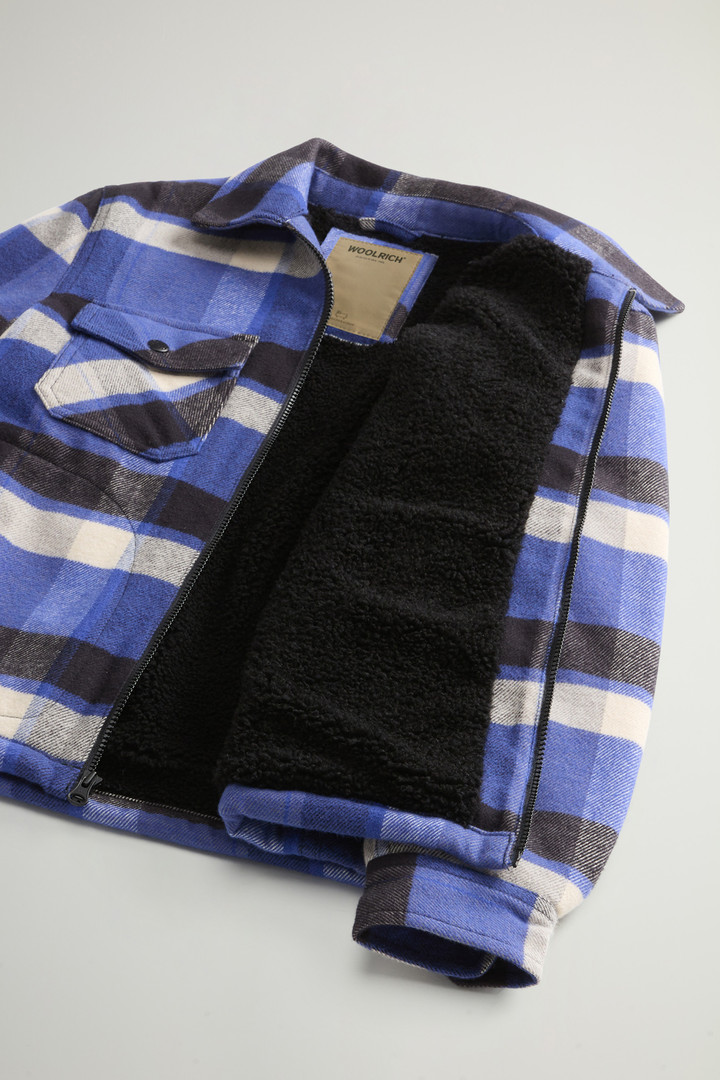 Boys' Flannel Overshirt with Checked Pattern Blue photo 5 | Woolrich