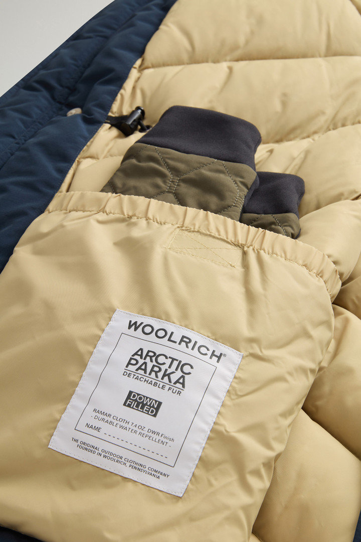 Arctic Parka in Ramar Cloth with Detachable Fur Trim Blue photo 10 | Woolrich