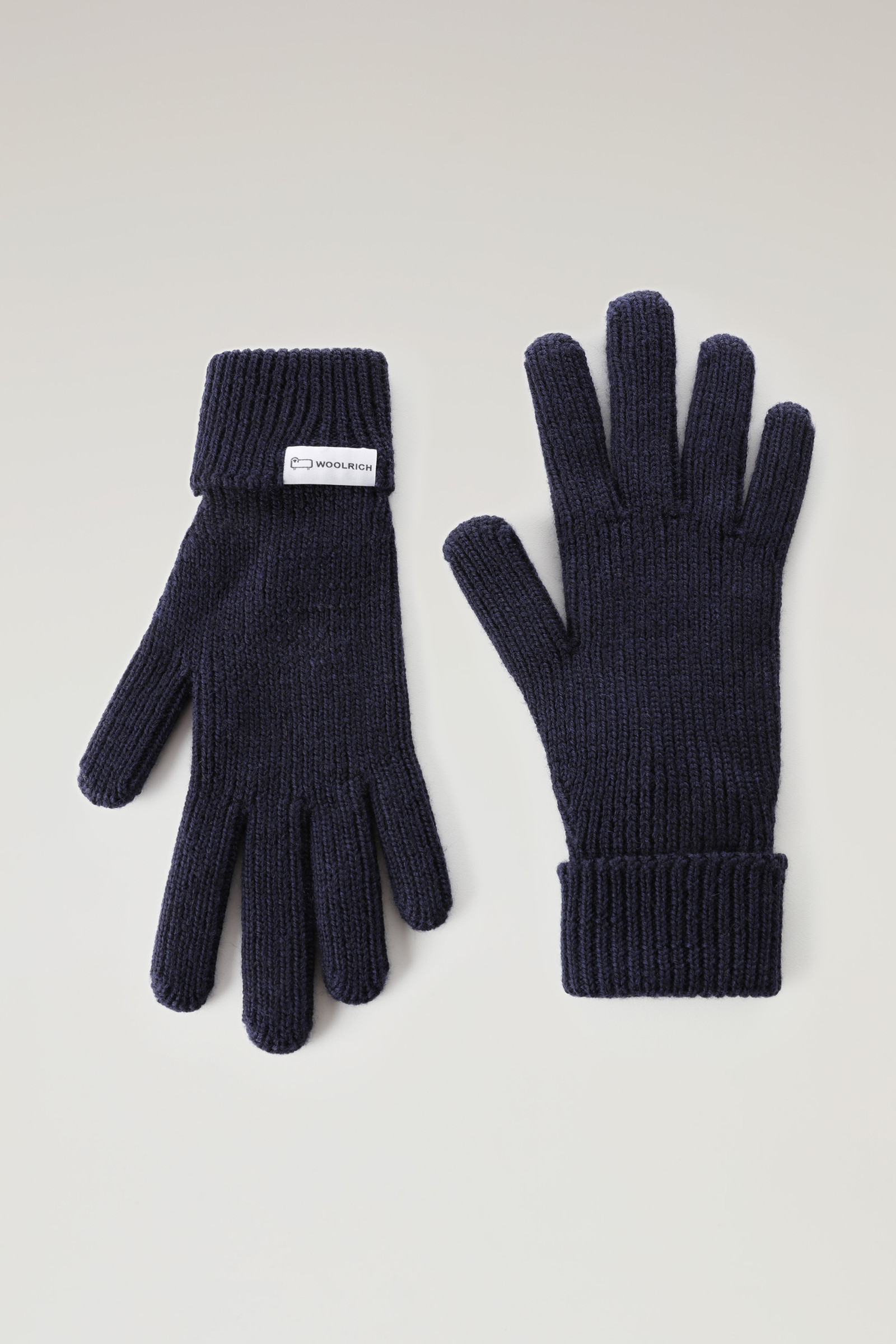 Gerippte Handschuhe aus Merinowolle Blau | Woolrich