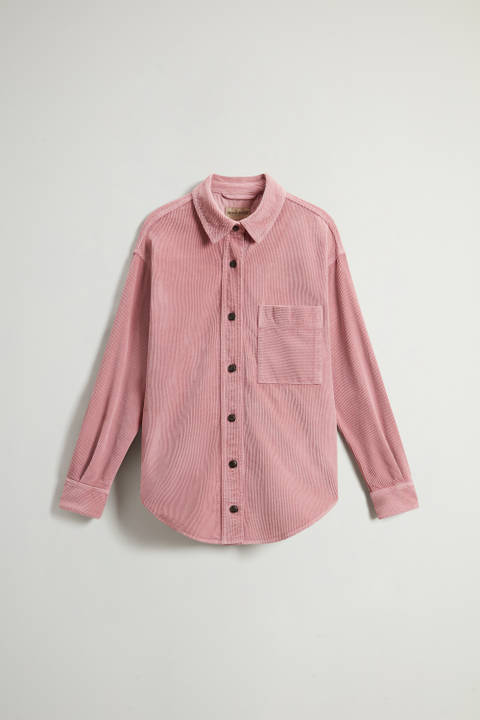 Chemise teinte en pièce en velours côtelé Rose | Woolrich