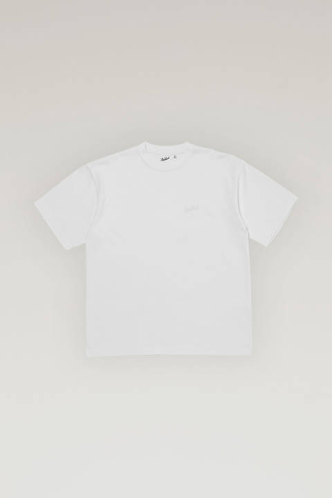 T-shirt in COOLMAX con logo ricamato Bianco | Woolrich