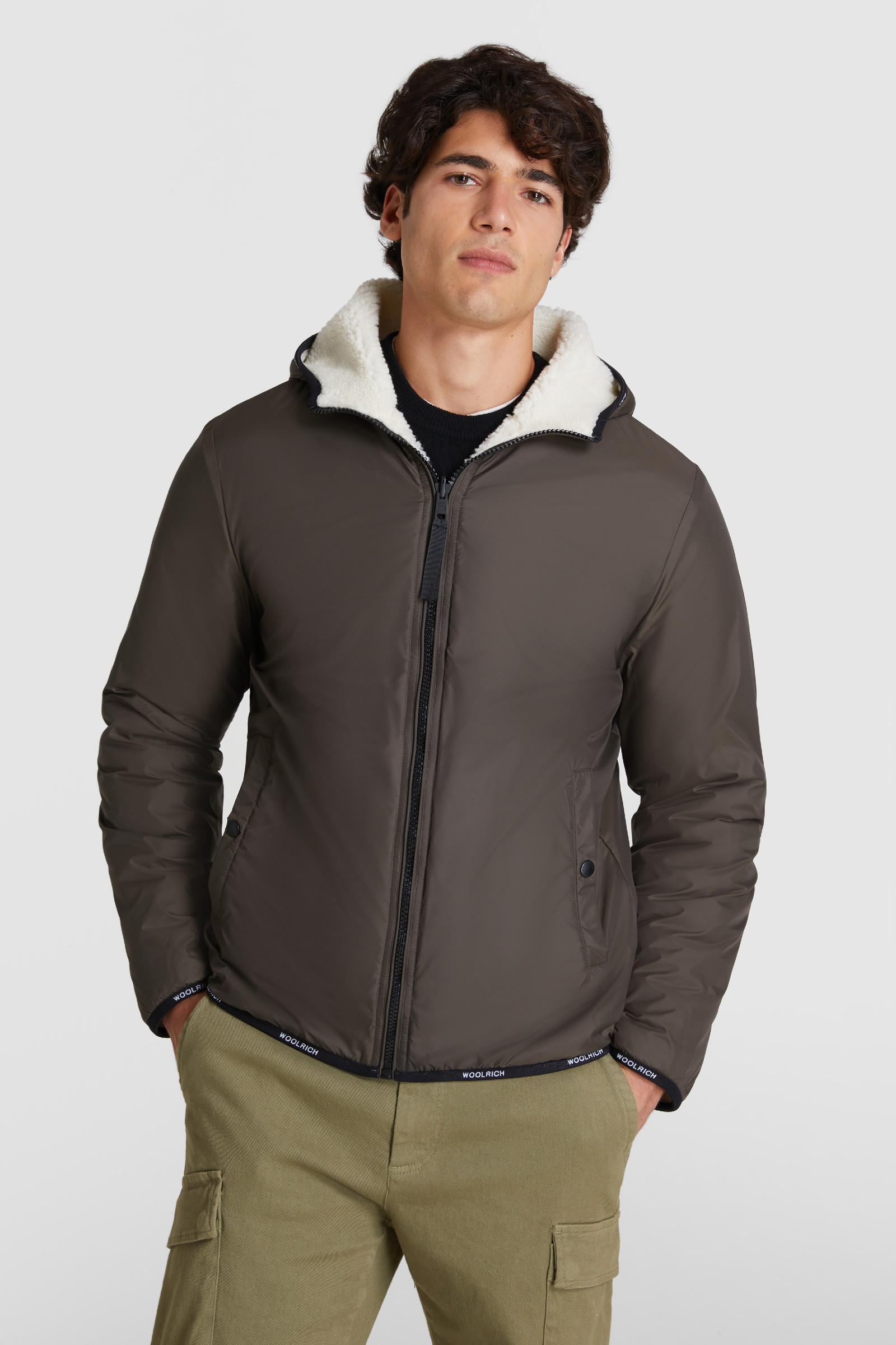 Felpa reversibile in sherpa