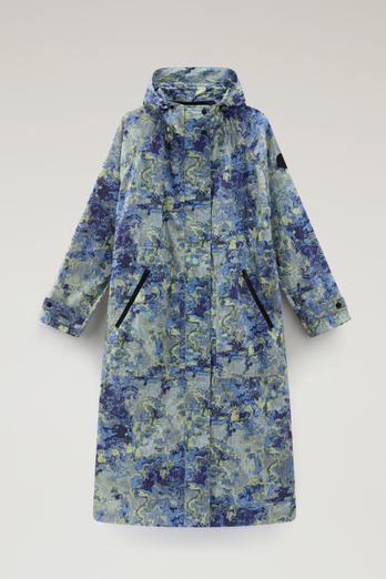 Hooded Parka in Printed Cordura Fabric Blue | Woolrich