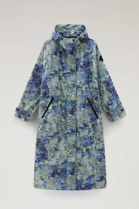 Hooded Parka in Printed Cordura Fabric Blue photo 2 | Woolrich