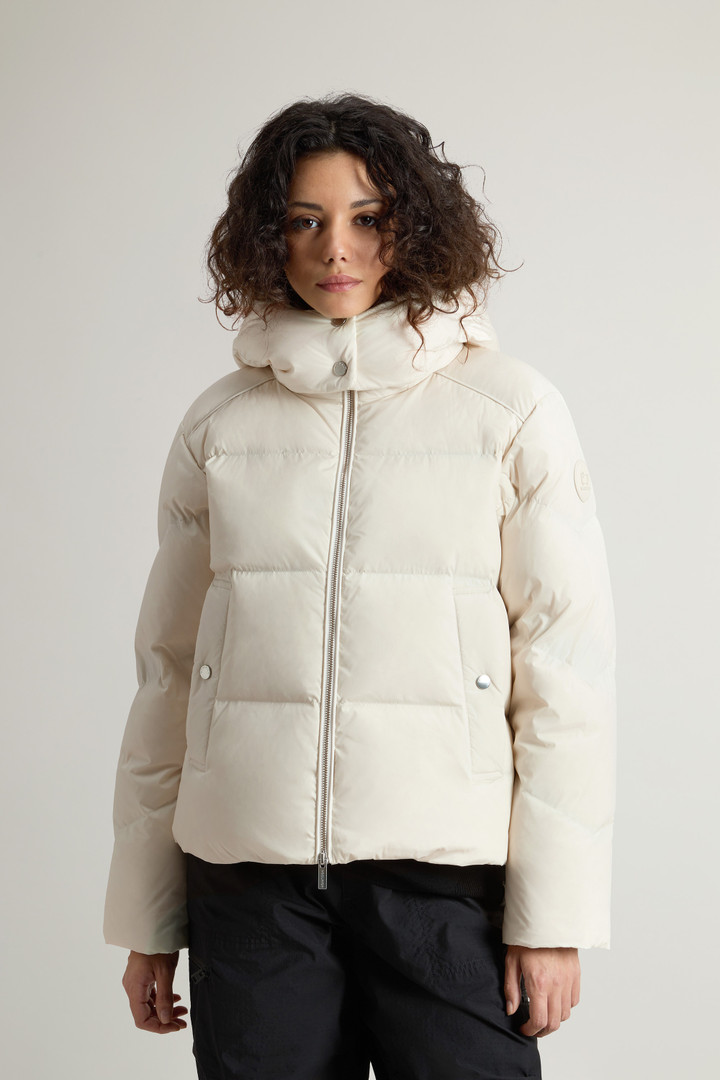 Short Alsea Down Jacket in Stretch Nylon with Detachable Hood White photo 1 | Woolrich