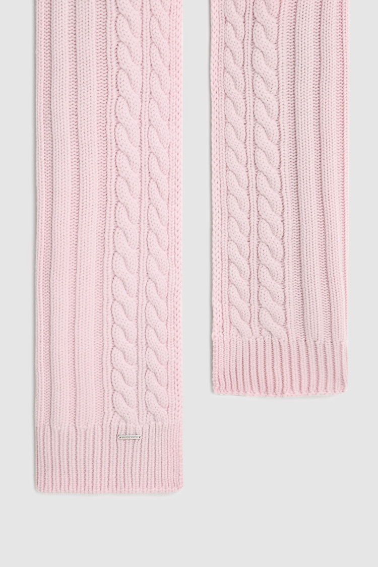 Virgin wool Scarf with ribbed edges
