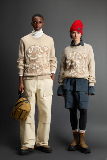 Pullover mit Rundhalsausschnitt aus Wollmischung mit Jacquardmuster by Todd Snyder Beige photo 1 | Woolrich