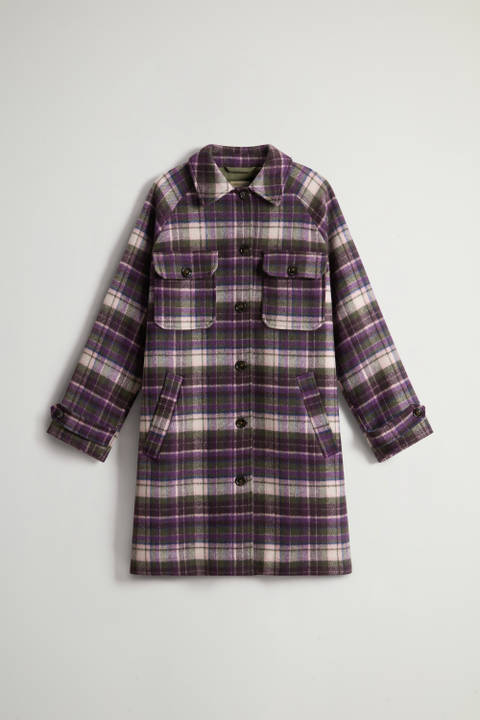 Chaqueta camisera de mezcla de lana italiana reciclada Manteco Morado photo 2 | Woolrich