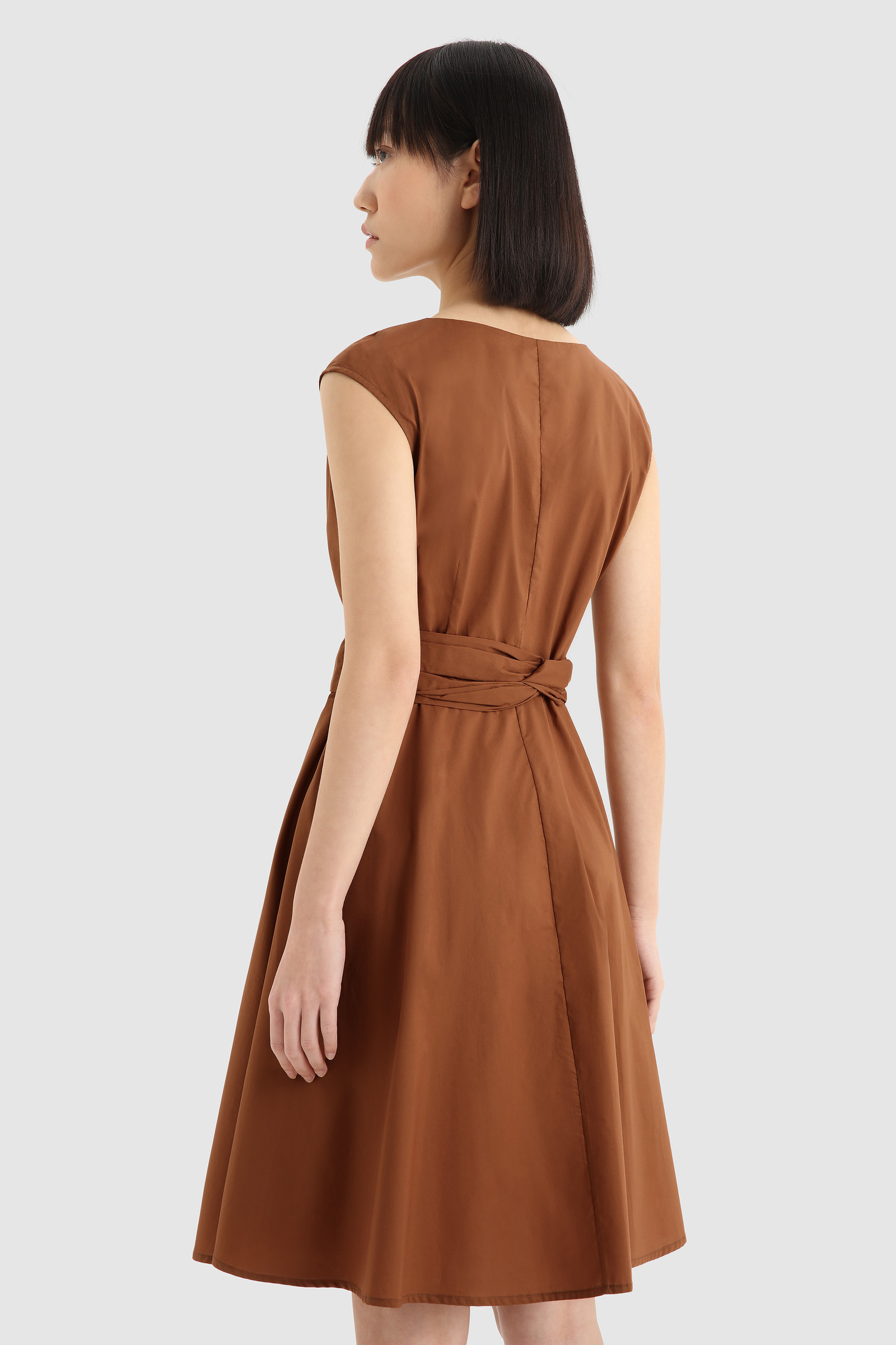 Short dress in cotton poplin Brown photo 3 | Woolrich