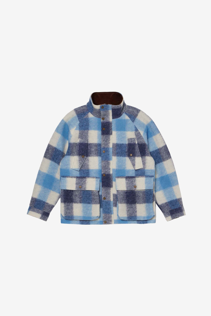 CHECK FLEECE MOUNTAIN PARKA Blau photo 5 | Woolrich