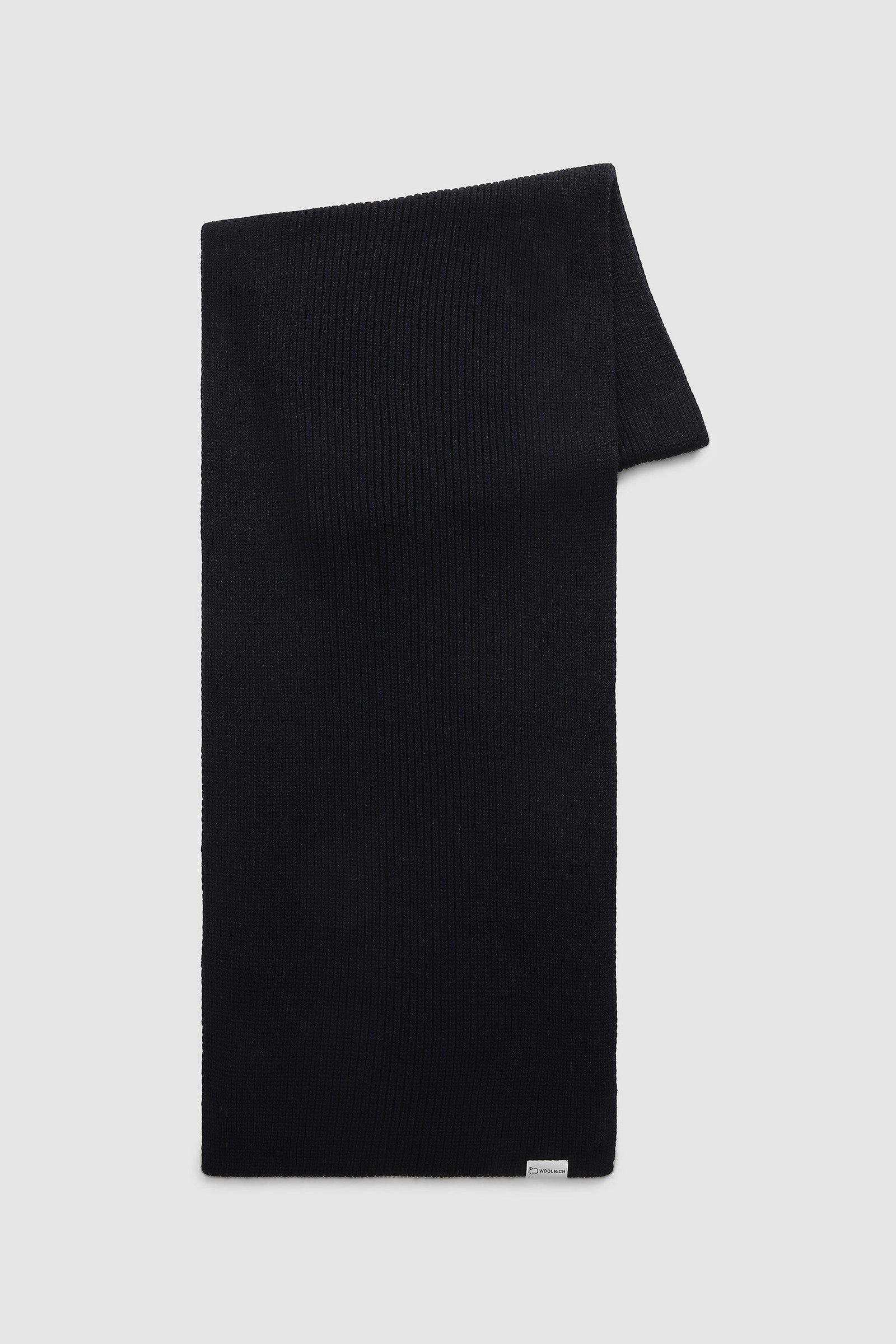 Ribbed Virgin Wool Scarf Blue | Woolrich