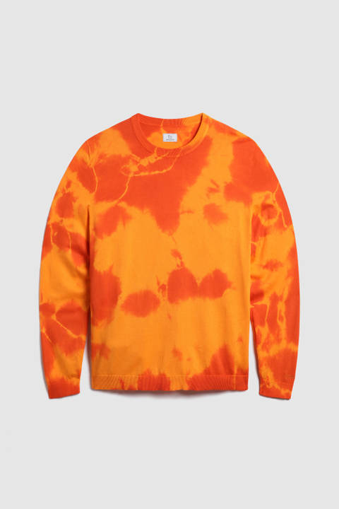 Crewneck Sweater in Garment-Dyed Supima Cotton Orange | Woolrich