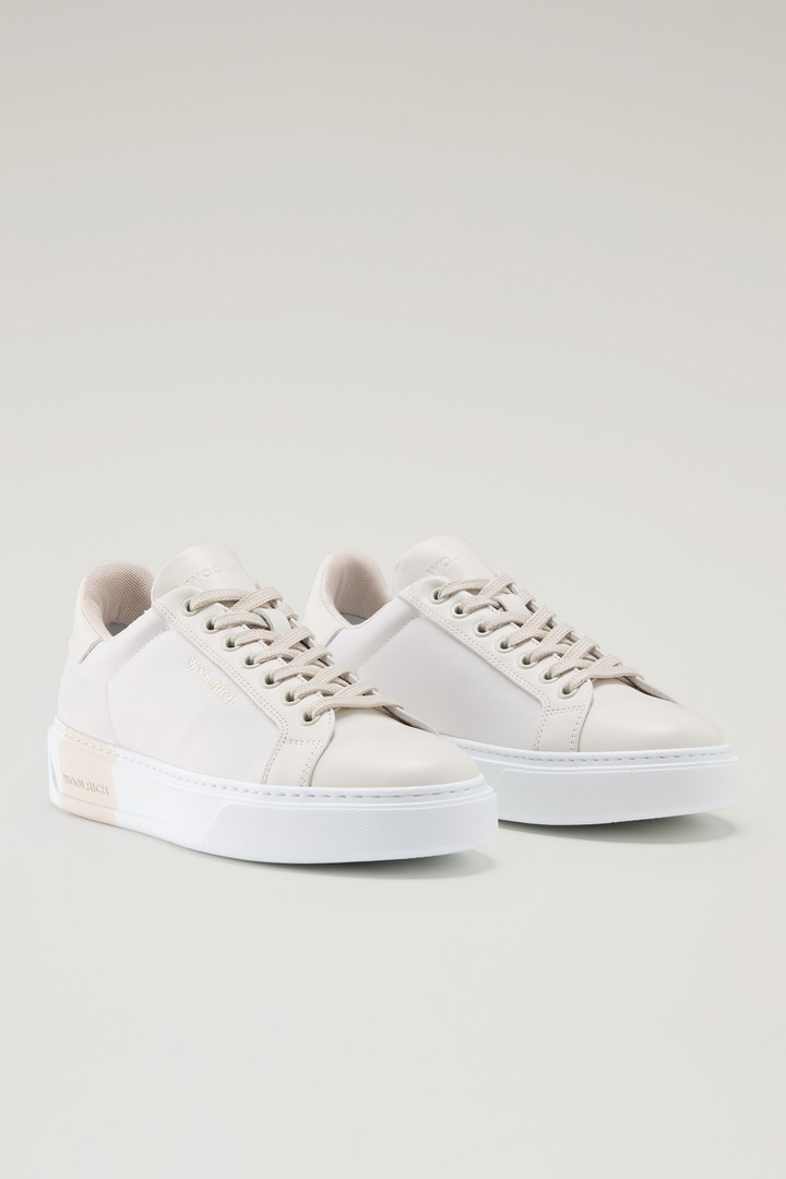 Classic Court Sneakers in Technical Fabric with Leather Trim Beige photo 2 | Woolrich