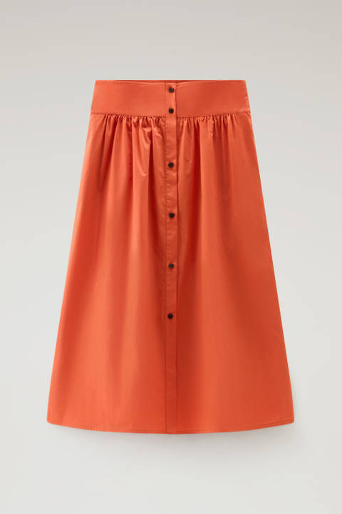 Falda midi de popelín de puro algodón Naranja photo 2 | Woolrich