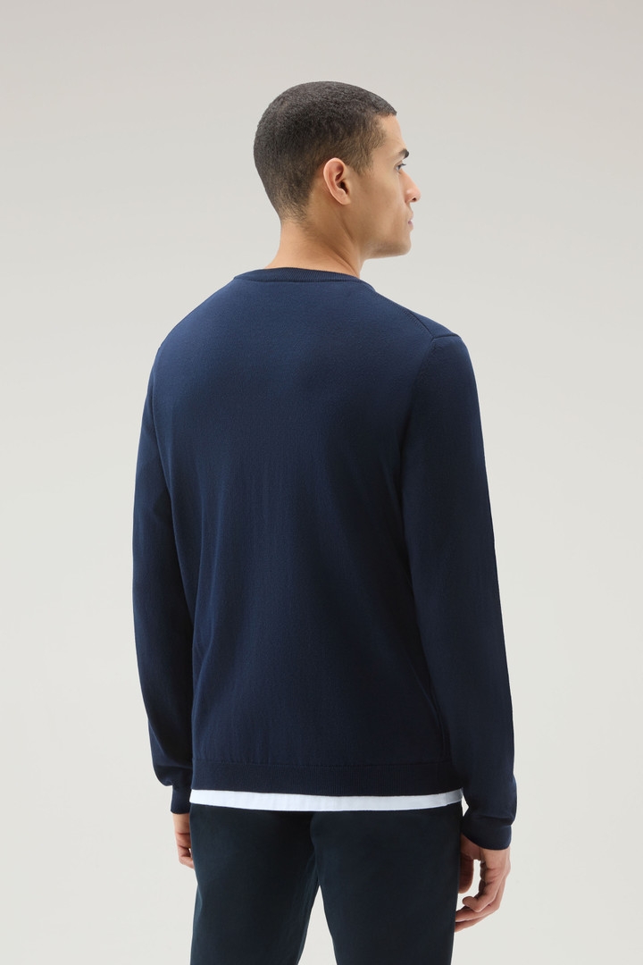 Pure Cotton Crewneck Sweater Blue photo 3 | Woolrich