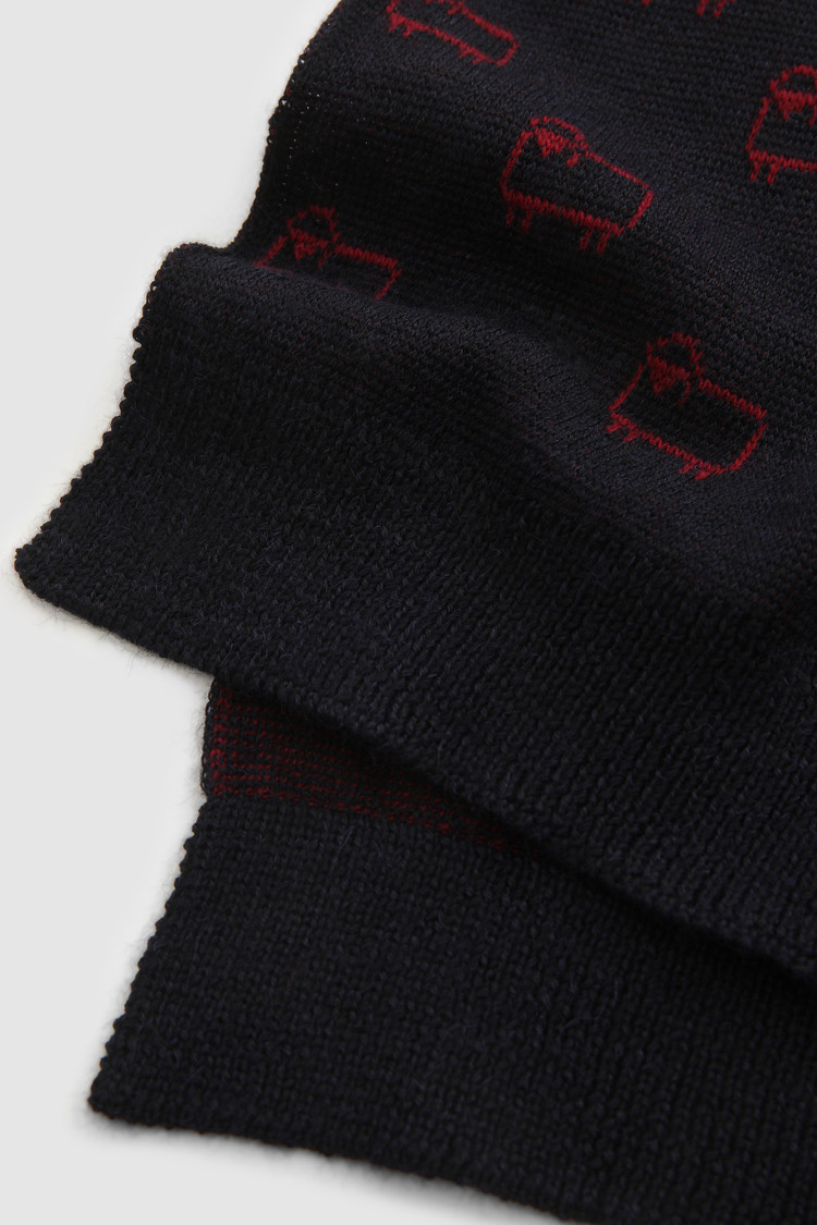 Sciarpa in misto lana con logo Jacquard Sheep