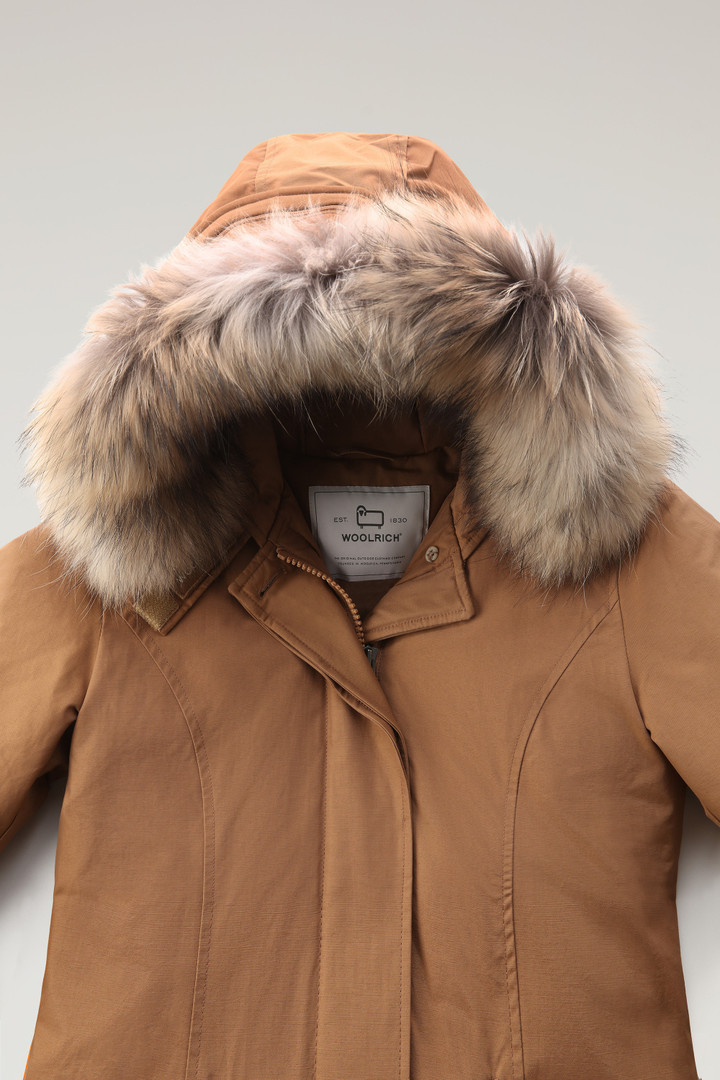 Arctic Parka in Ramar Cloth with Detachable Fur Trim Brown photo 2 | Woolrich