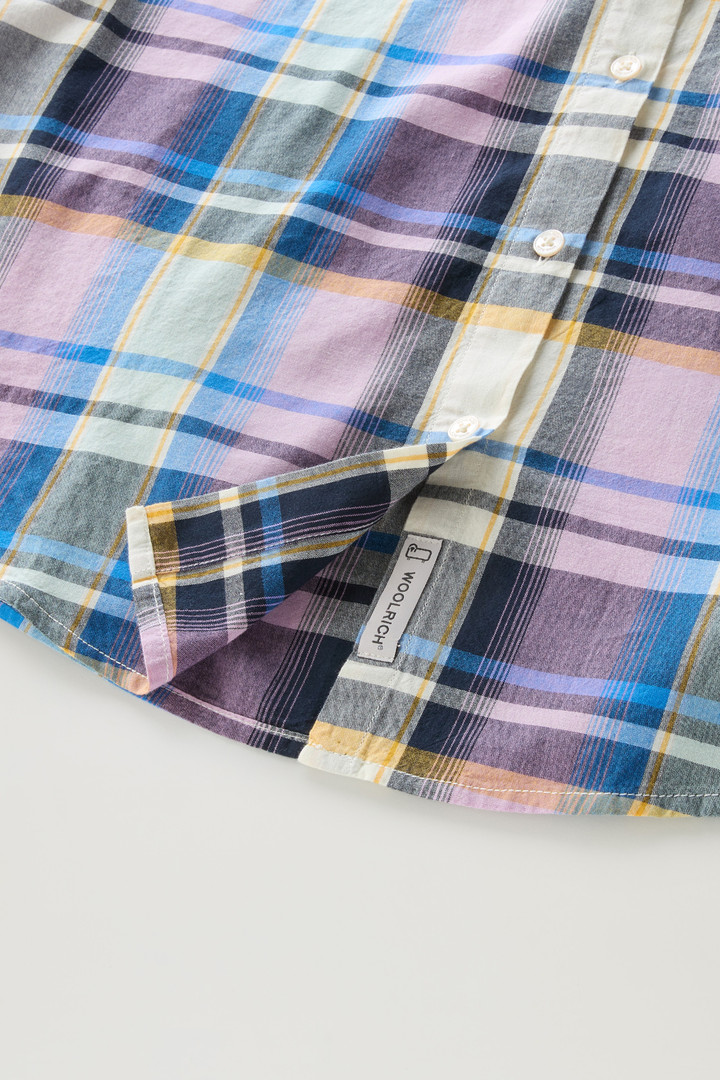 Appalachian Trail Short-Sleeved Check Blouse in Pure Cotton Blue photo 7 | Woolrich