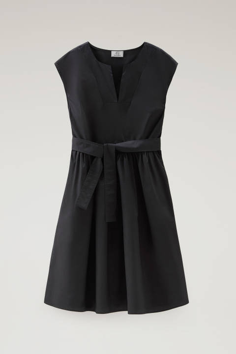 Vestido corto de popelín de puro algodón Negro photo 2 | Woolrich