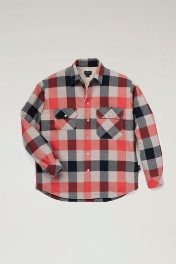 Ranch Check Overshirt in Pure Cotton with Sherpa Lining Red photo 1 | Woolrich